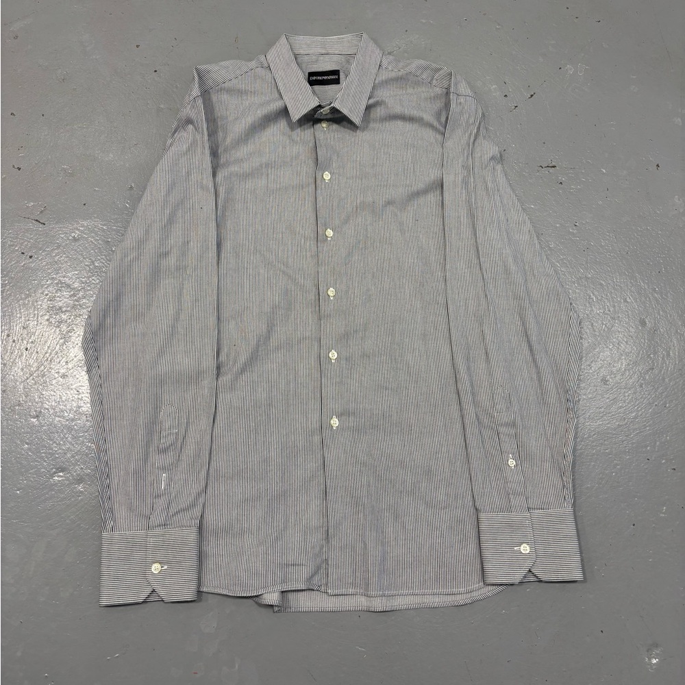 Emporio‎ Armani Striped Button Up Shirt Size 44